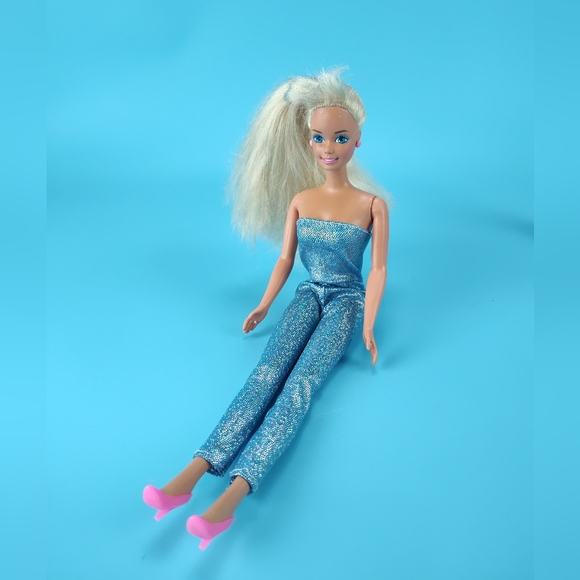 Mattel Vintage 1990s Barbie Doll 12" Bleach Blonde Hair + 1 Pc Bodysuit Shoes VG - Picture 11 of 12
